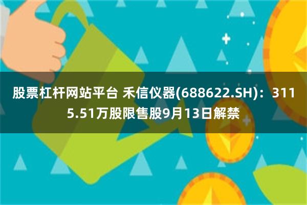 股票杠杆网站平台 禾信仪器(688622.SH)：3115.51万股限售股9月13日解禁