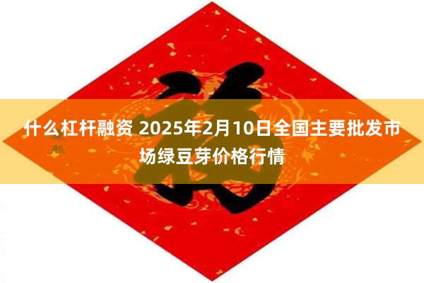 什么杠杆融资 2025年2月10日全国主要批发市场绿豆芽价格行情